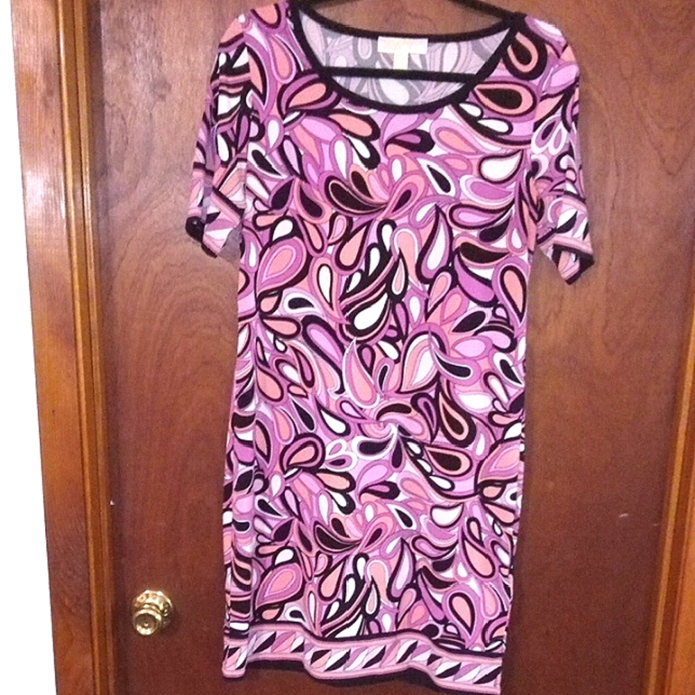 Y2K MICHAEL Michael Kors Pink and Black Swirl Dress